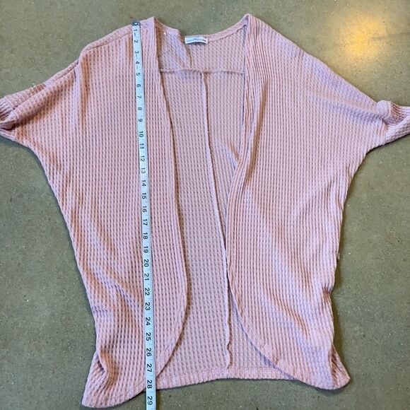 Dainty Hooligan Pale Pink Waffle Knit Open Cardigan (Size: Small) - Picture 7 of 13